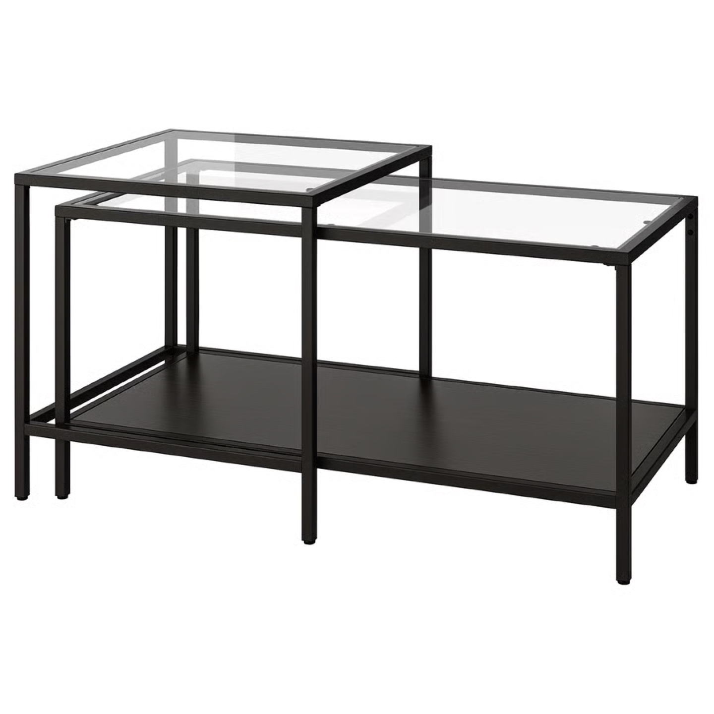 IKEA VITTSJÖ Nesting Tables, Black-Brown/Glass - photo 5