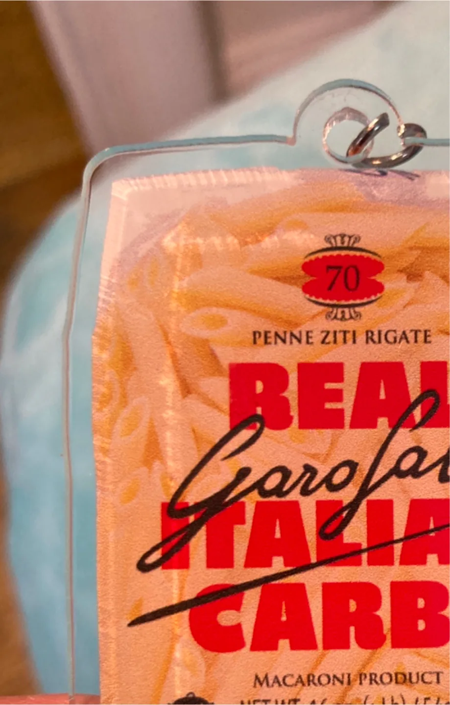 Garofalo Penne Ziti Rigate Pasta Keychain thumbnail