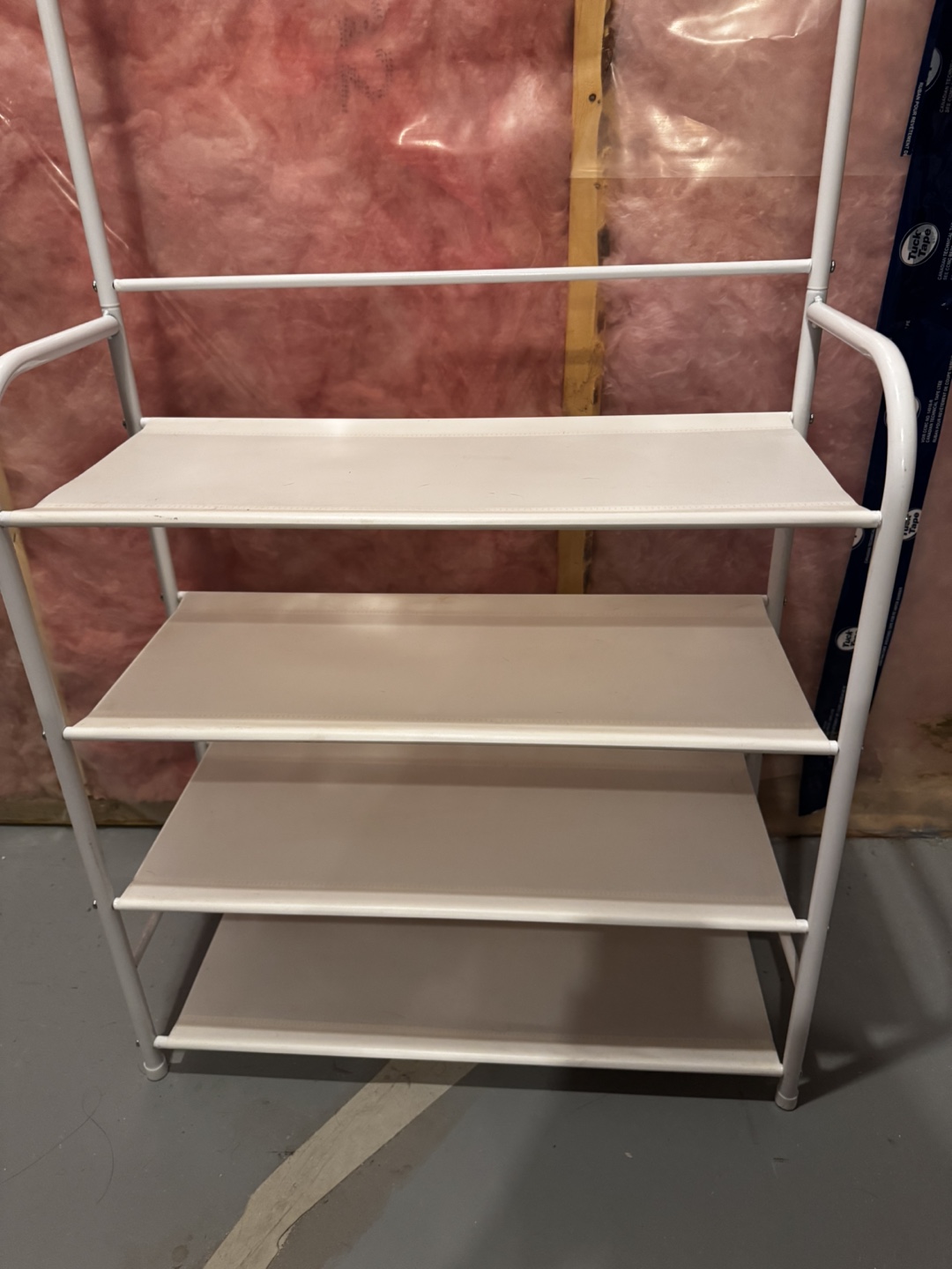 White Clothes Rack with Shelves - photo 2