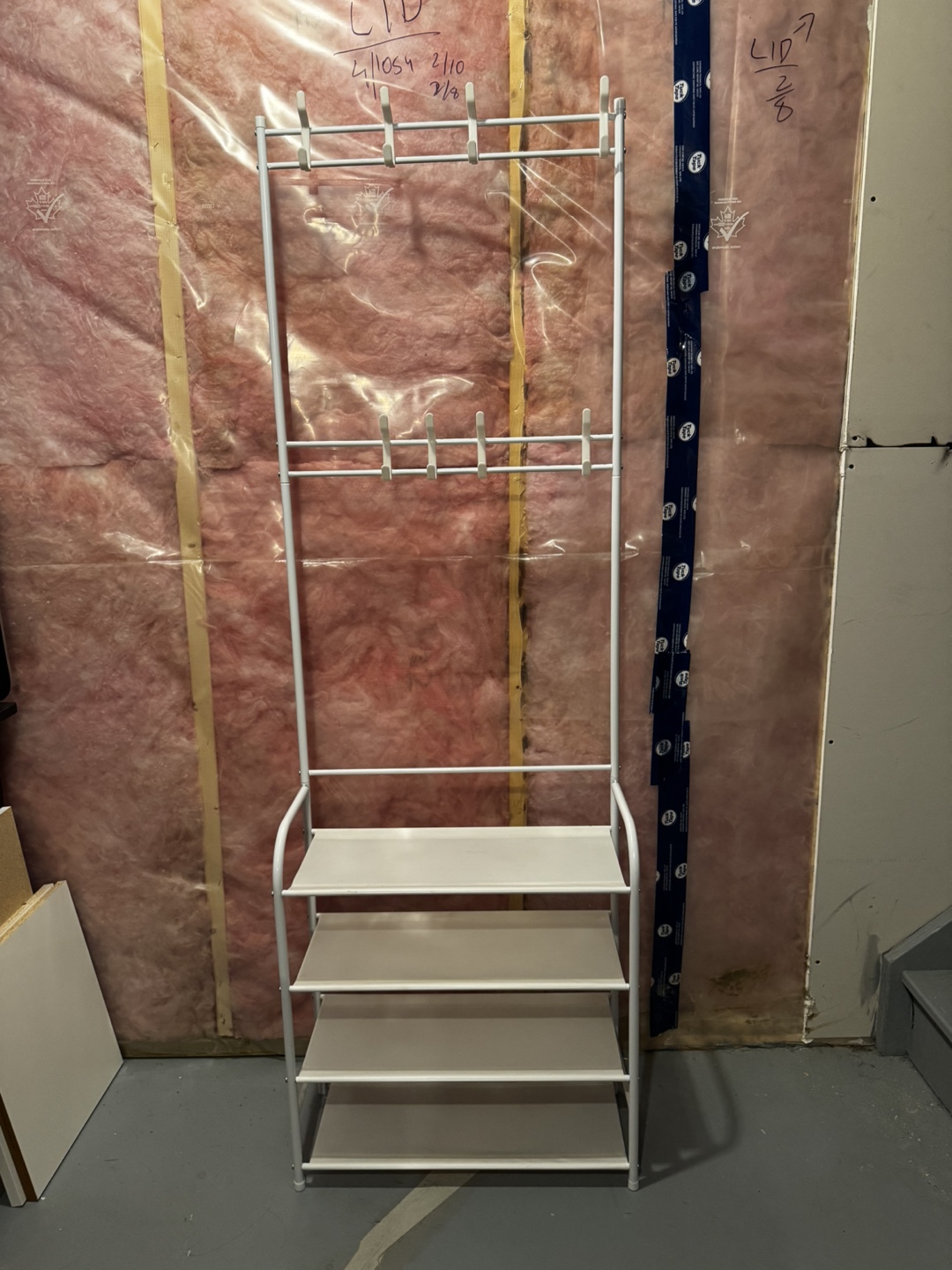 White Clothes Rack with Shelves