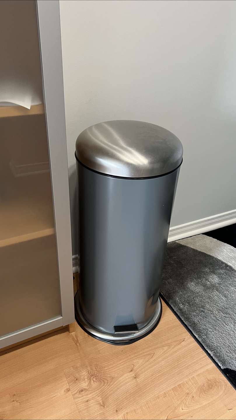 Grey Step-On Trash Can