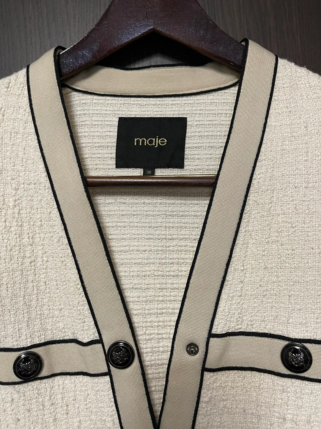 Maje Tweed Cardigan Size 36 image indicator(2)