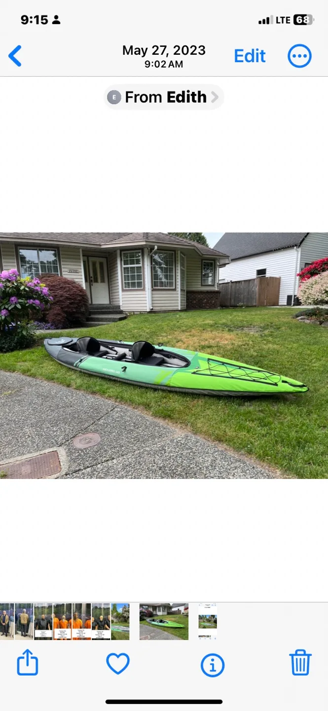 Two-Person Kayak - Green & Grey thumbnail
