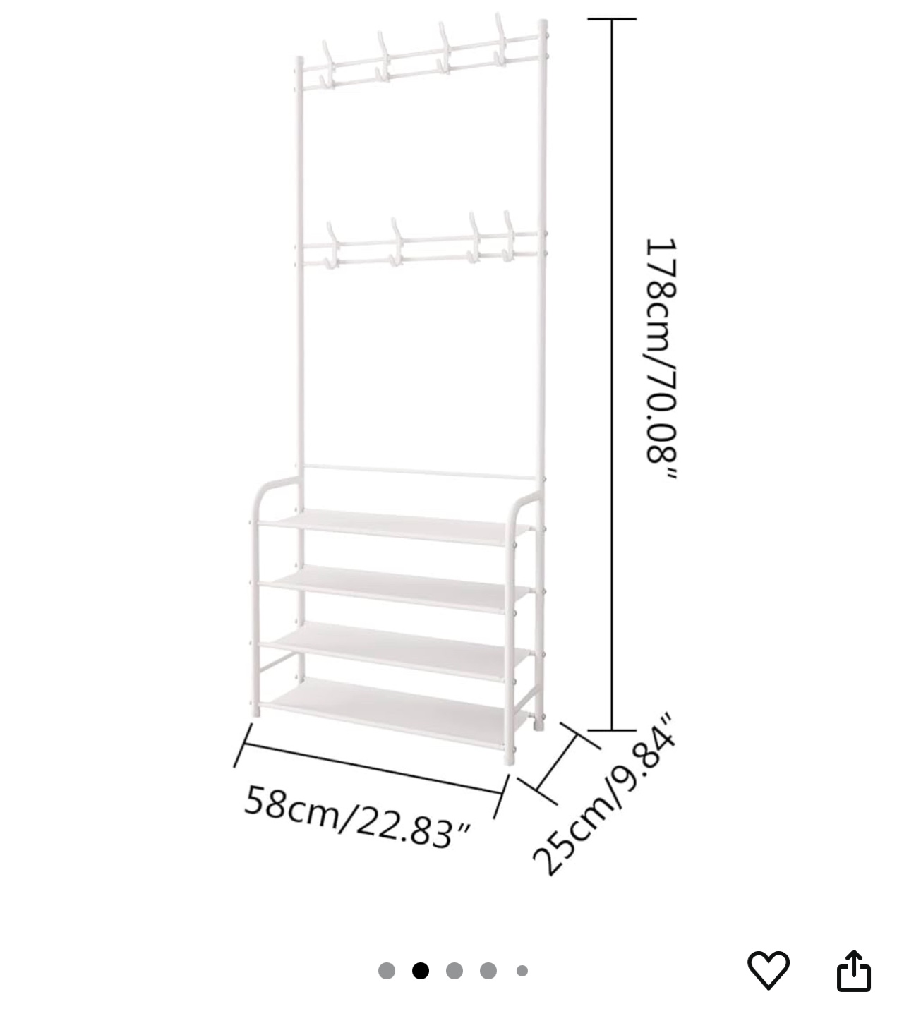 White Clothes Rack with Shelves - photo 3
