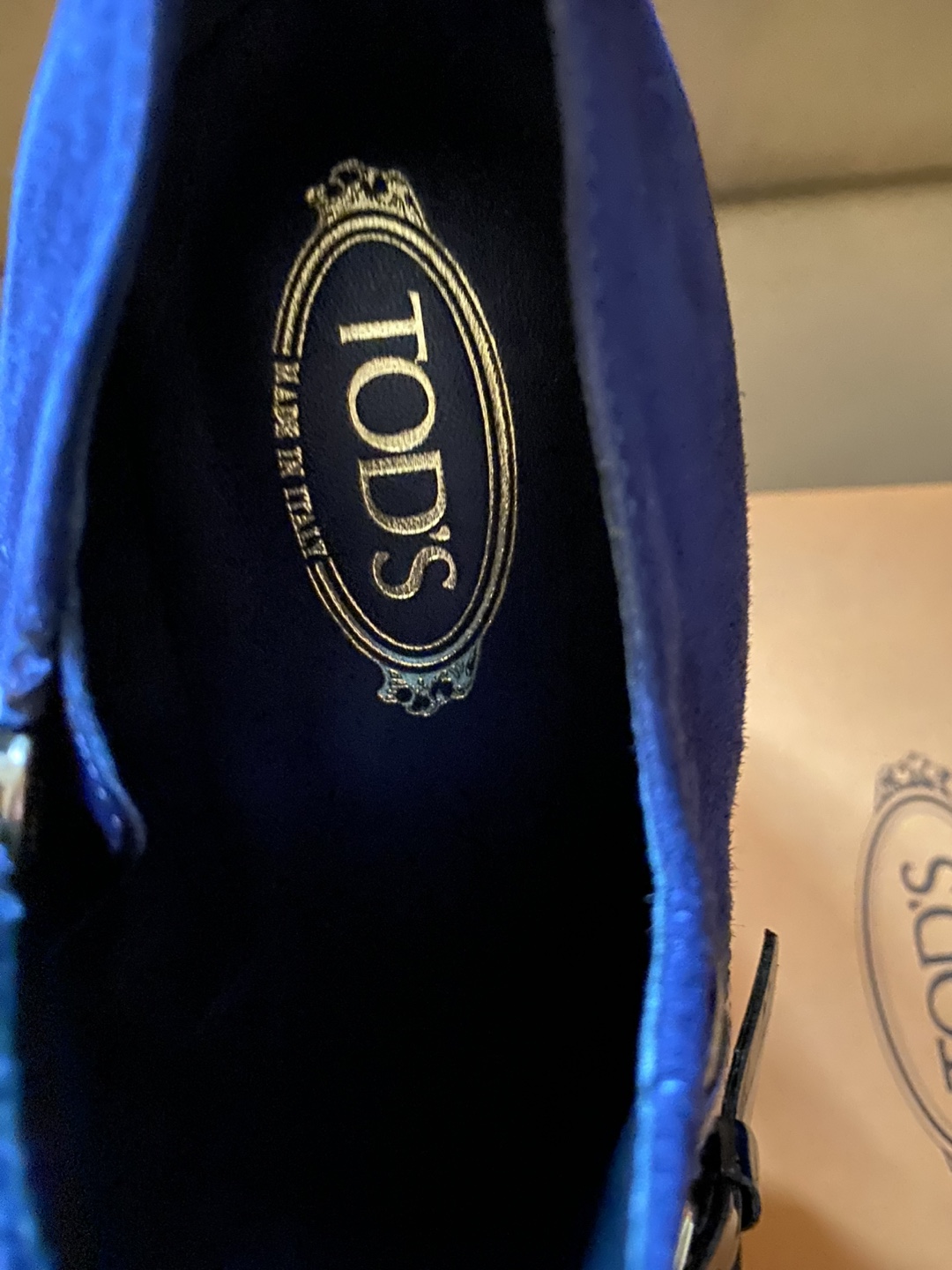 Tod's Blue Suede Heeled Ankle Boots - Size 39 - photo 4
