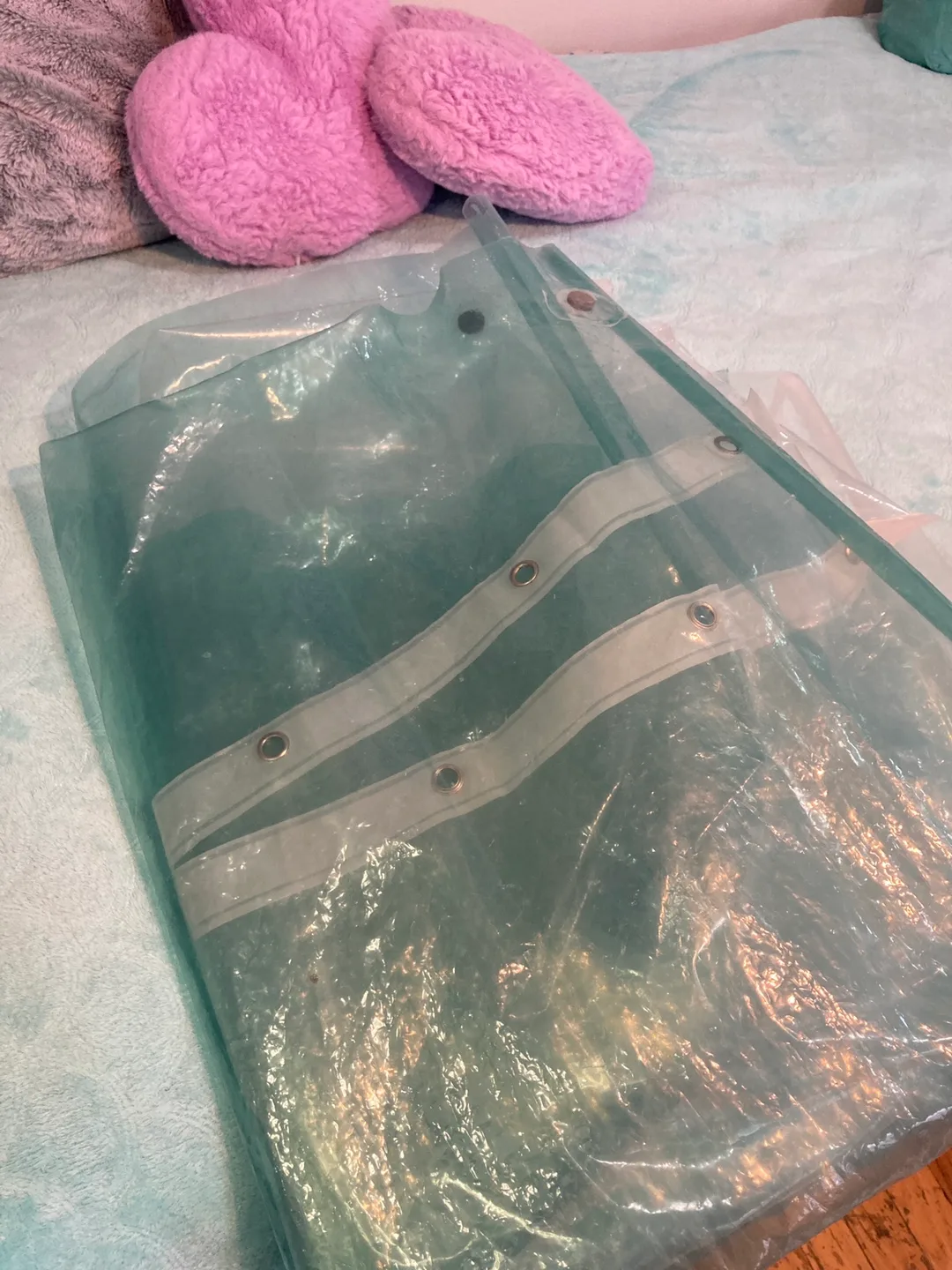 Clear and light blue Vinyl Curtain Panel thumbnail