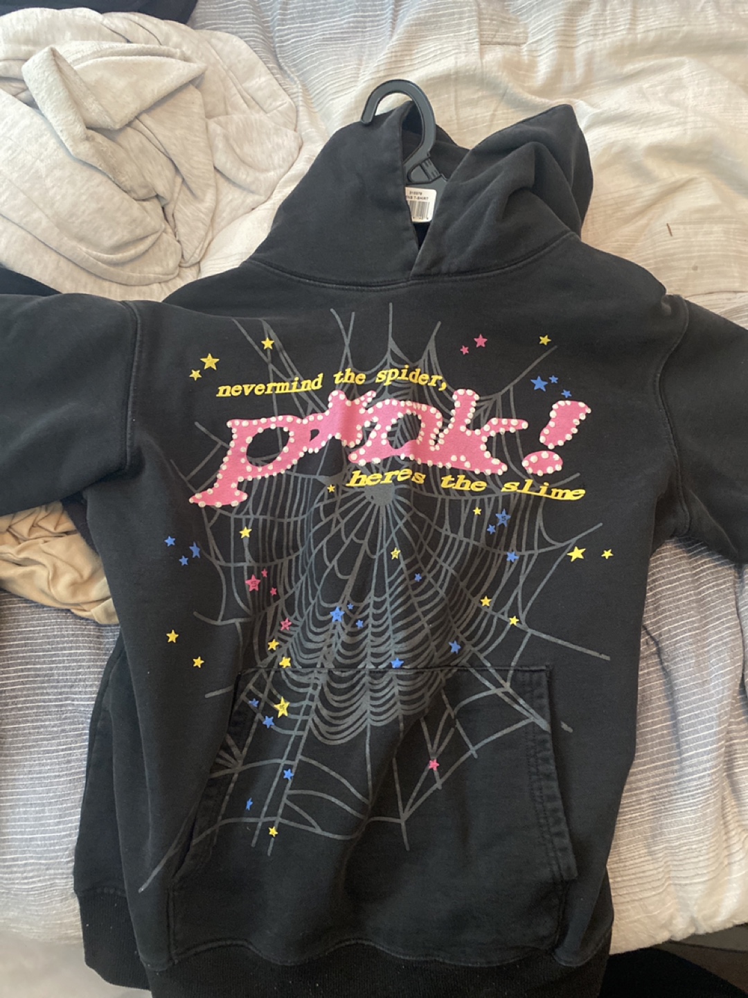 Sp5der Black Hoodie, Size M