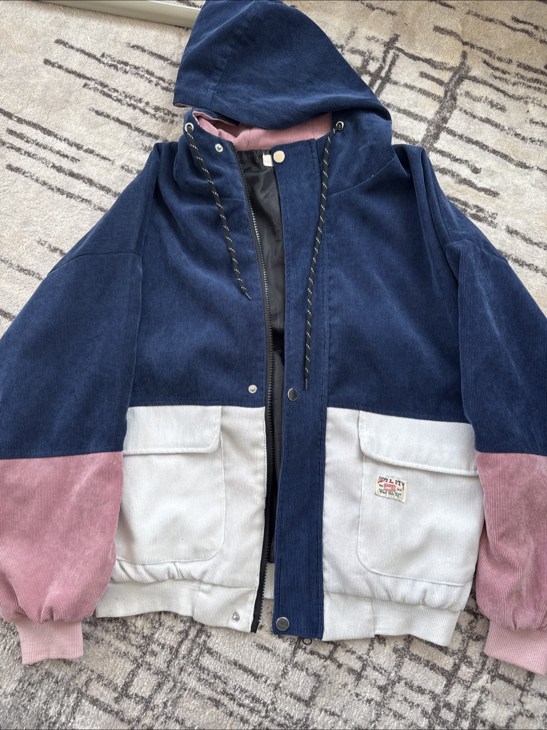 Colour Block Corduroy Jacket