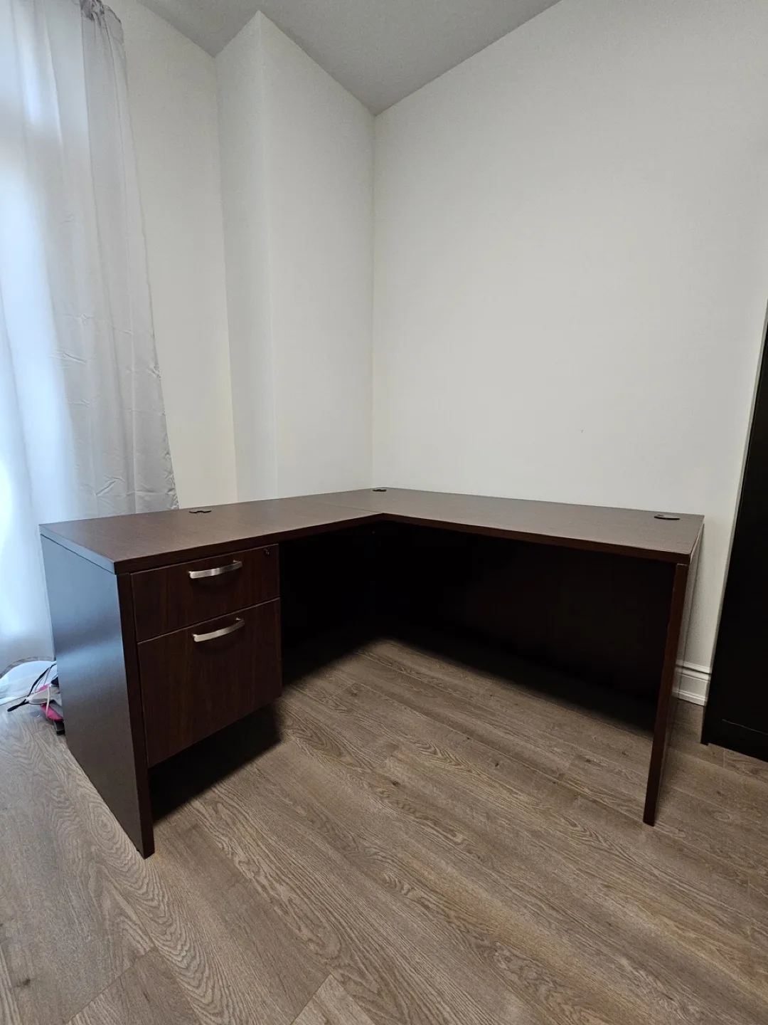 L-Shaped Dark Wood Desk image indicator(3)