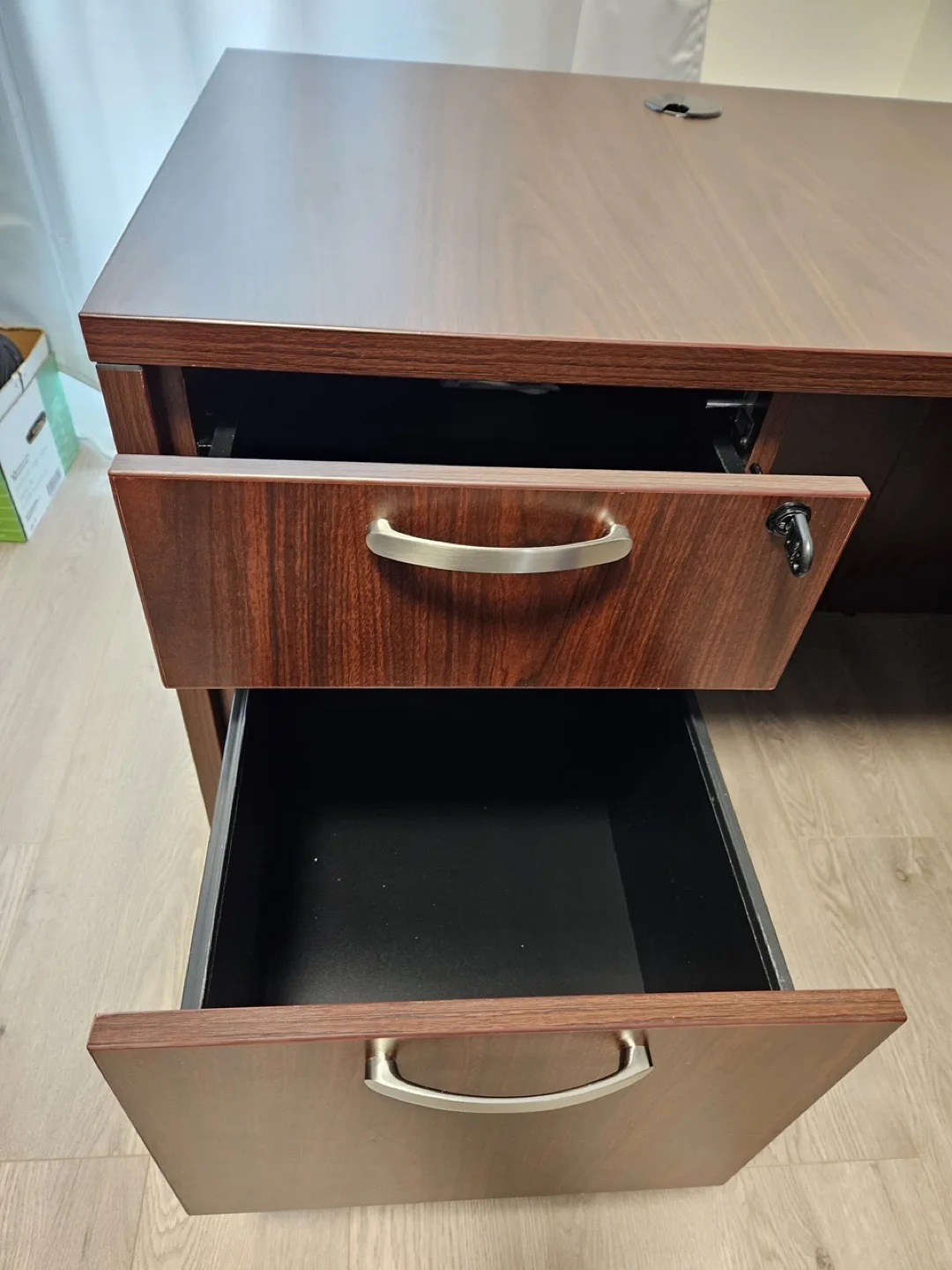 L-Shaped Dark Wood Desk image indicator(2)