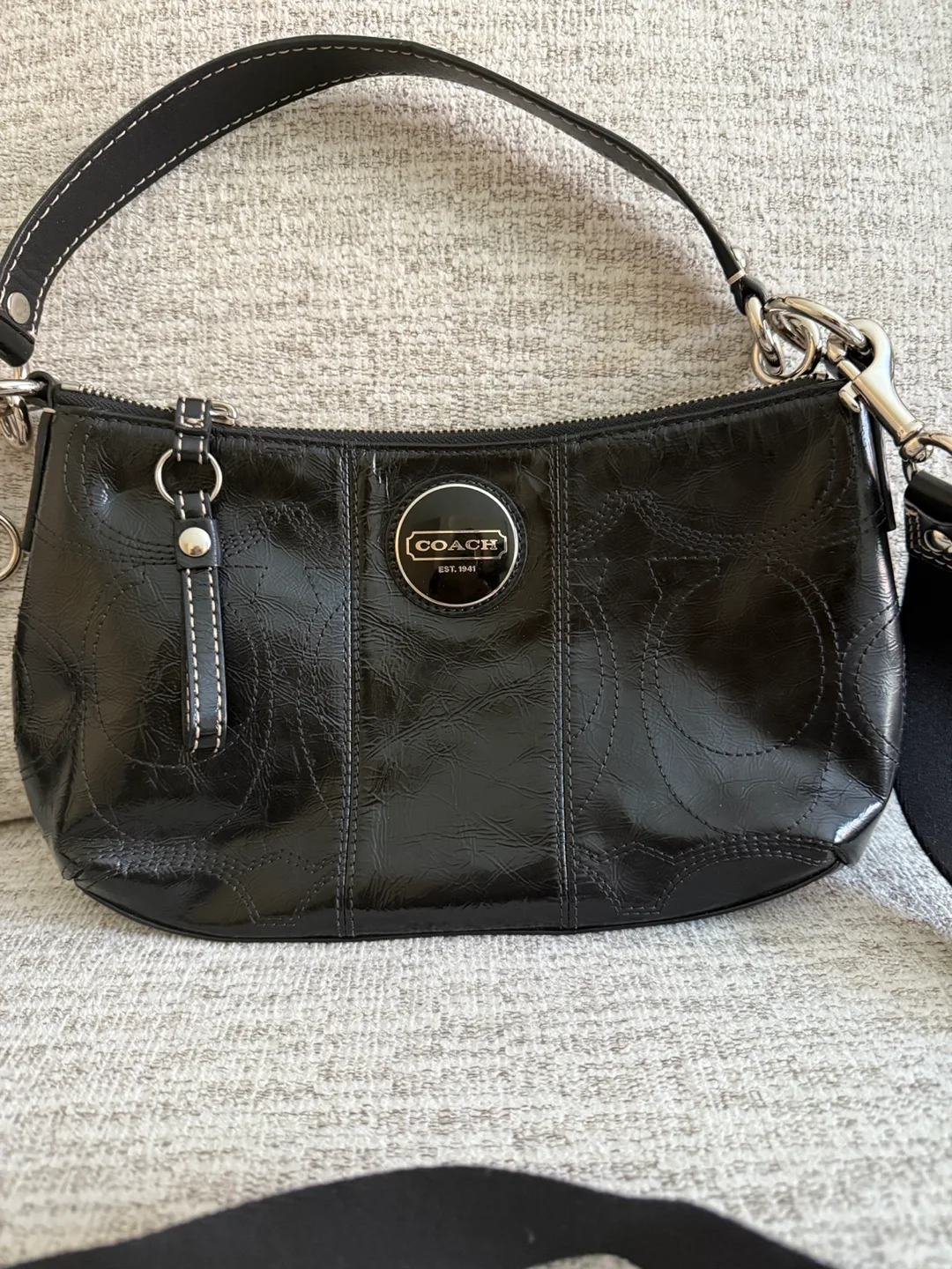 Coach Black Patent Leather Shoulder Bag thumbnail