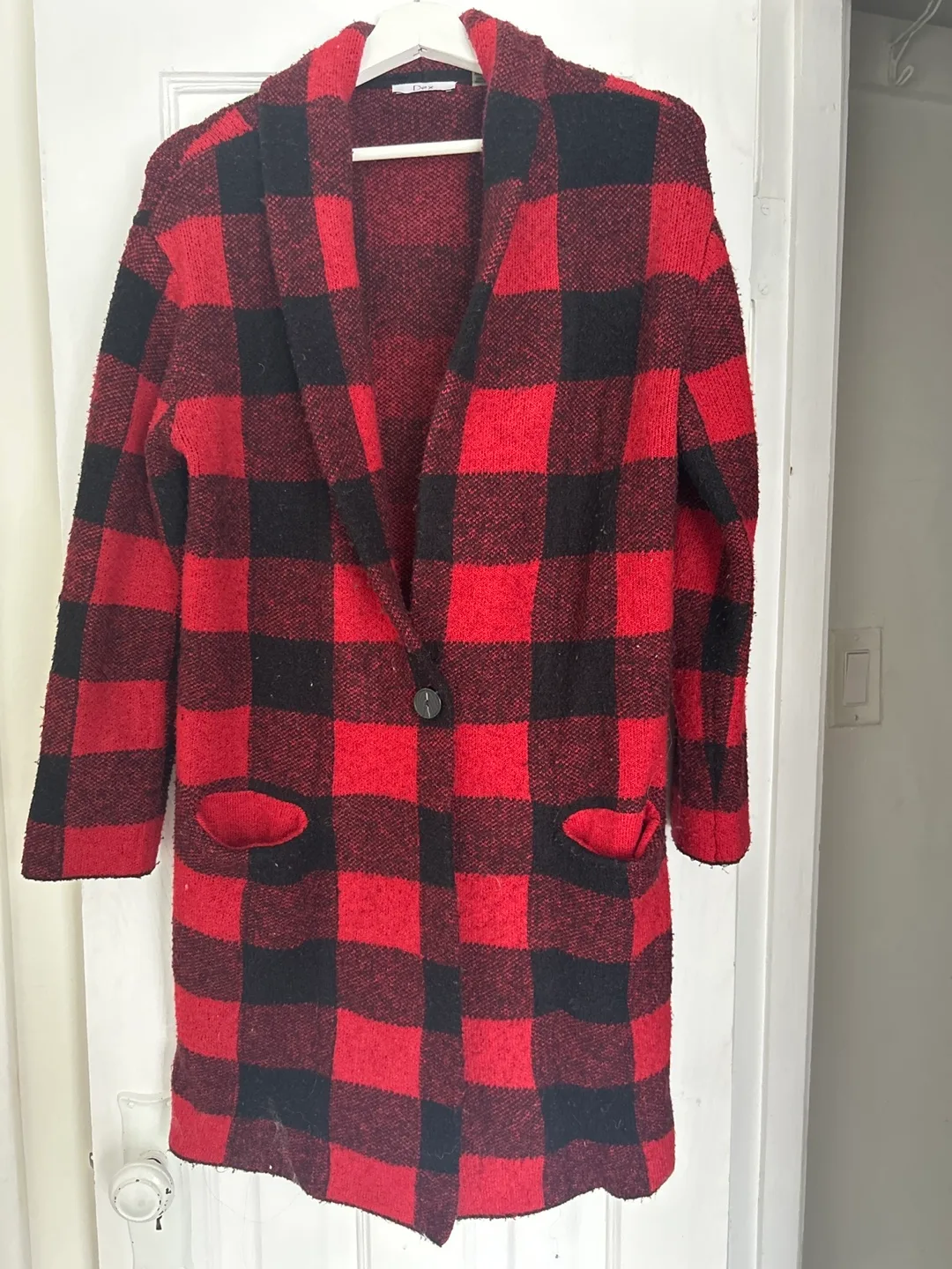 Dex Red & Black Plaid Cardigan thumbnail