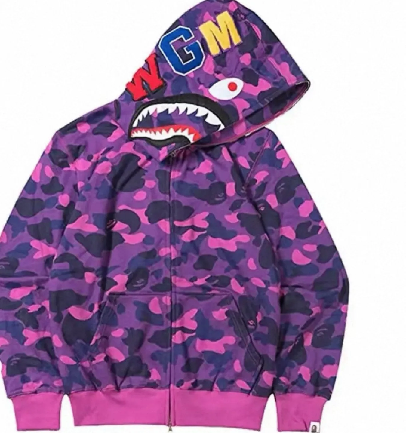 BAPE Purple Camo Shark Hoodie thumbnail