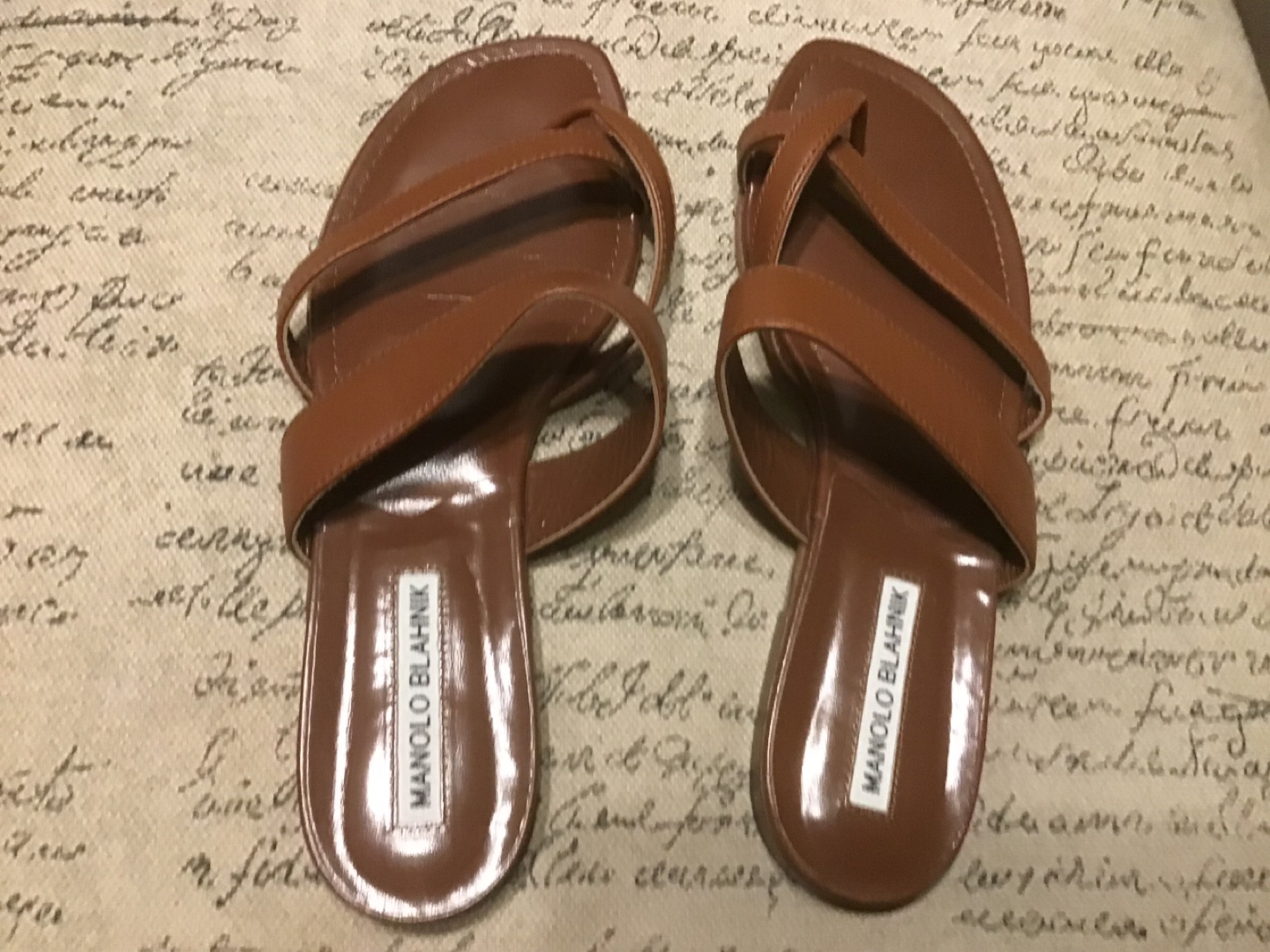 Manolo Blahnik Brown Leather Sandals - Size 37.5 - photo 3