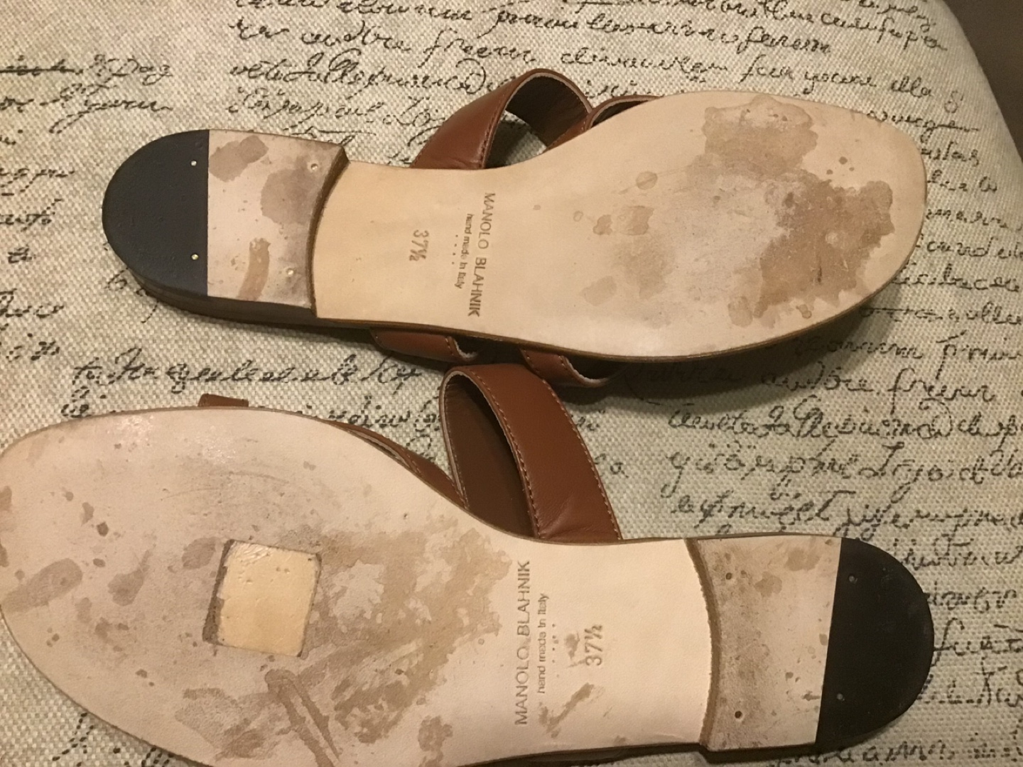 Manolo Blahnik Brown Leather Sandals - Size 37.5 - photo 5