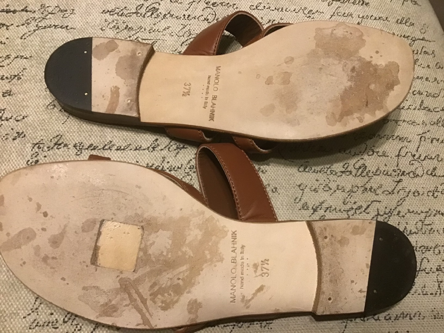 Manolo Blahnik Brown Leather Sandals - Size 37.5 - photo 4