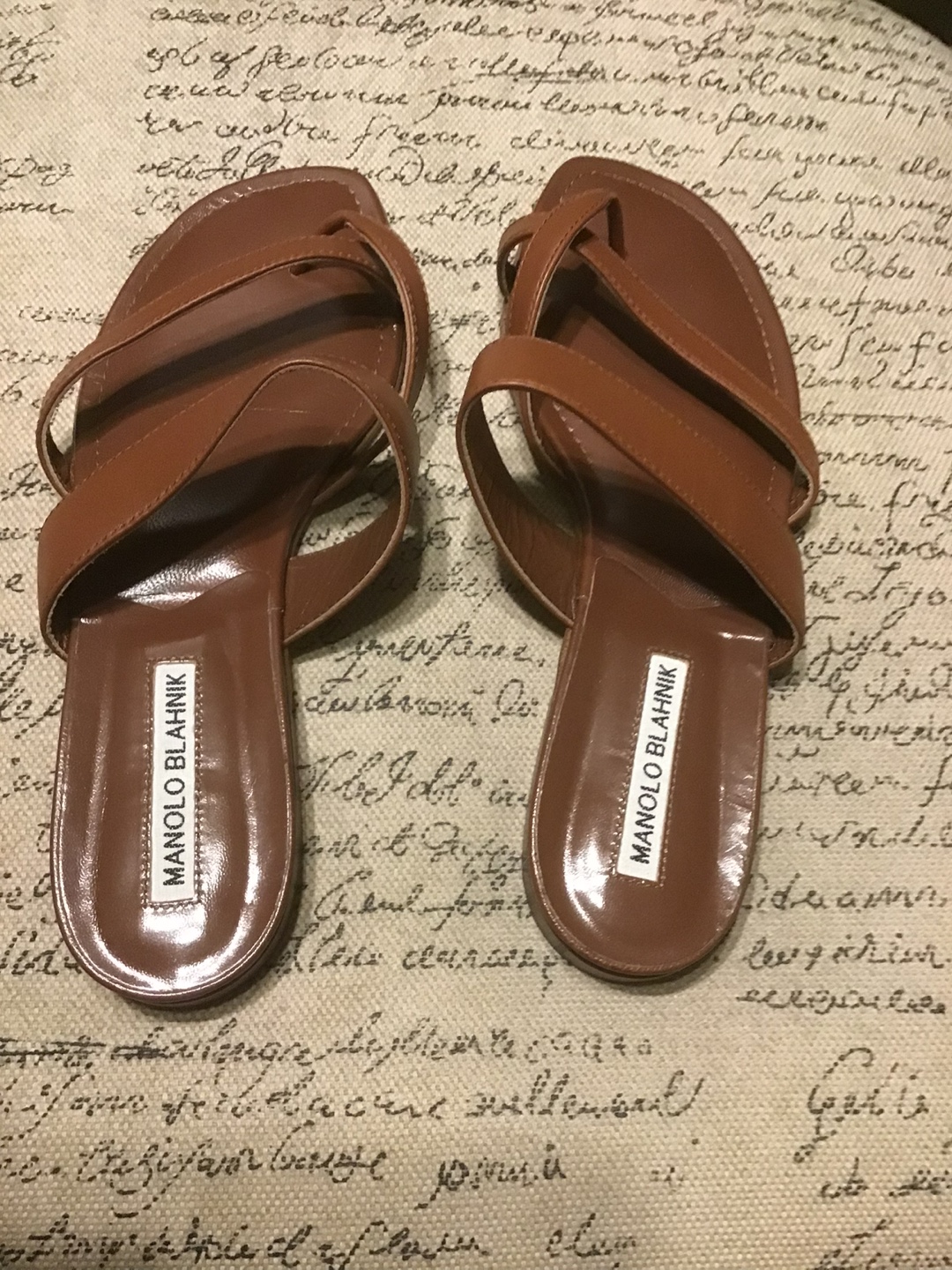 Manolo Blahnik Brown Leather Sandals - Size 37.5 - photo 2