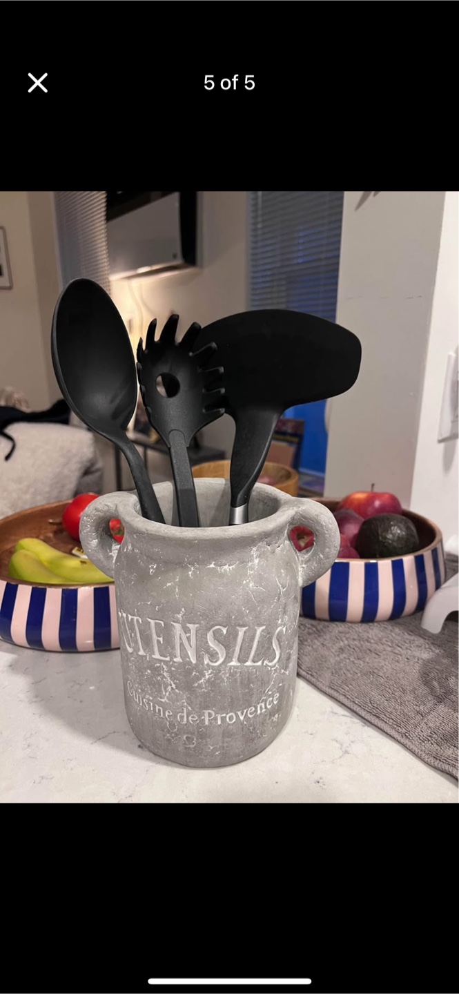 Rustic style Utensils concrete holder Cuisine de Provence