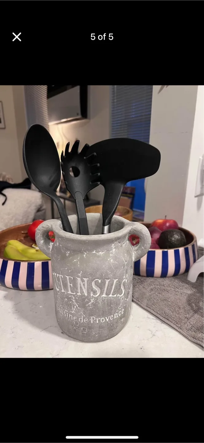 Rustic style Utensils concrete holder Cuisine de Provence thumbnail