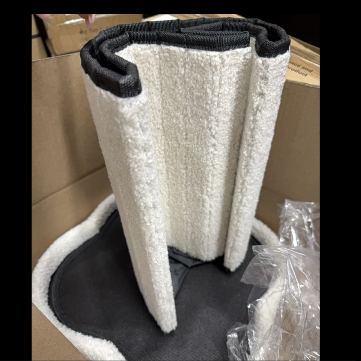 Cream Sherpa Storage Ottoman Stool - New! - photo 4