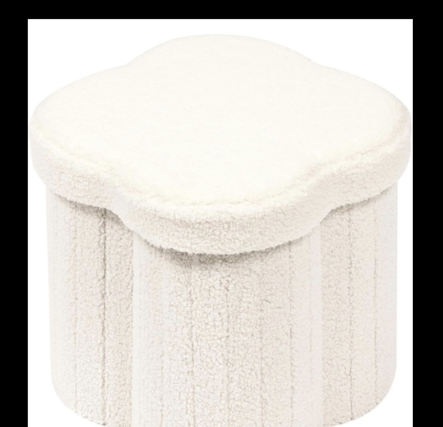 Cream Sherpa Storage Ottoman Stool - New! - photo 2