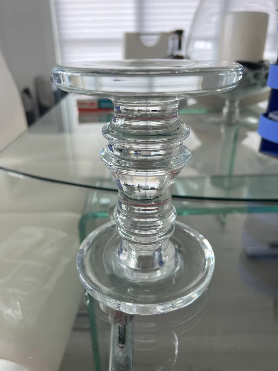Krosno Poland Glass Candlestick Holder thumbnail