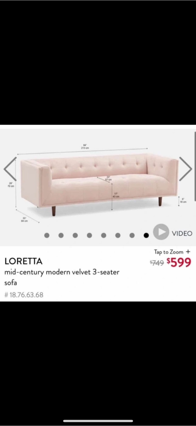 Light Pink Tufted Sofa - photo 4