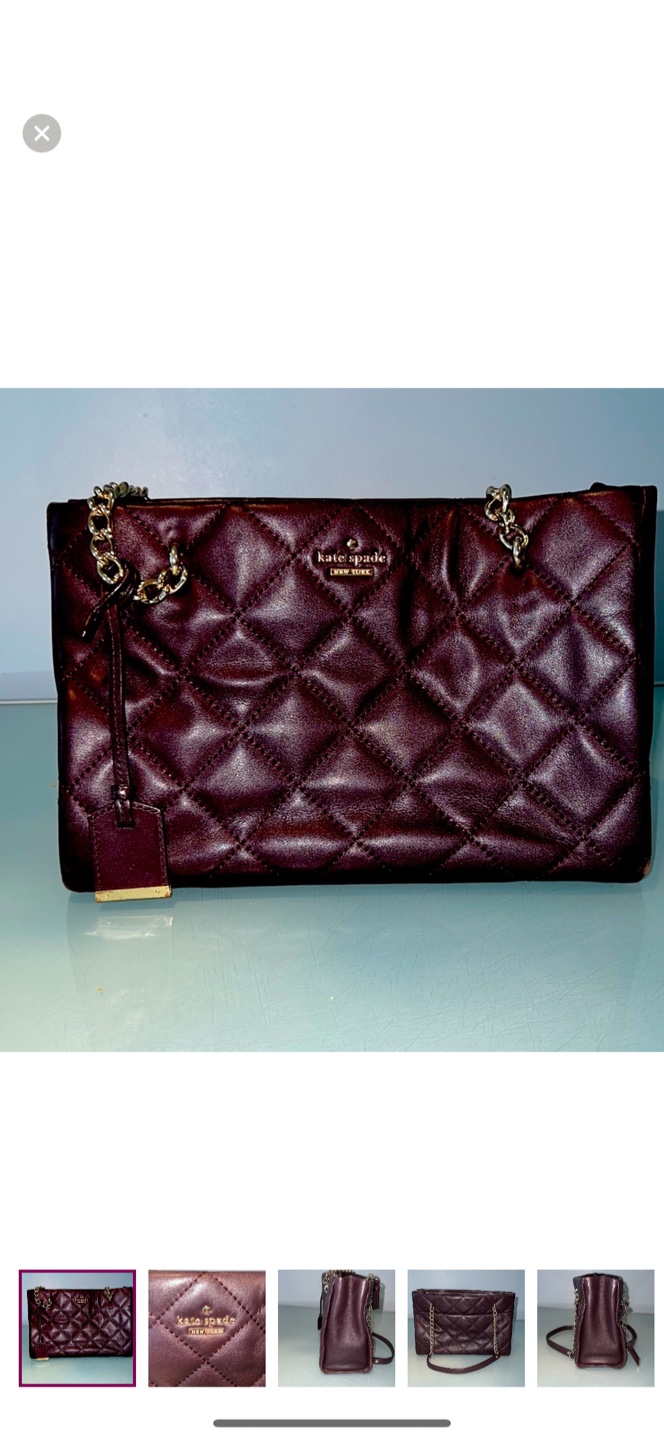 Kate Spade Burgundy Quilted Leather Shoulder Bag