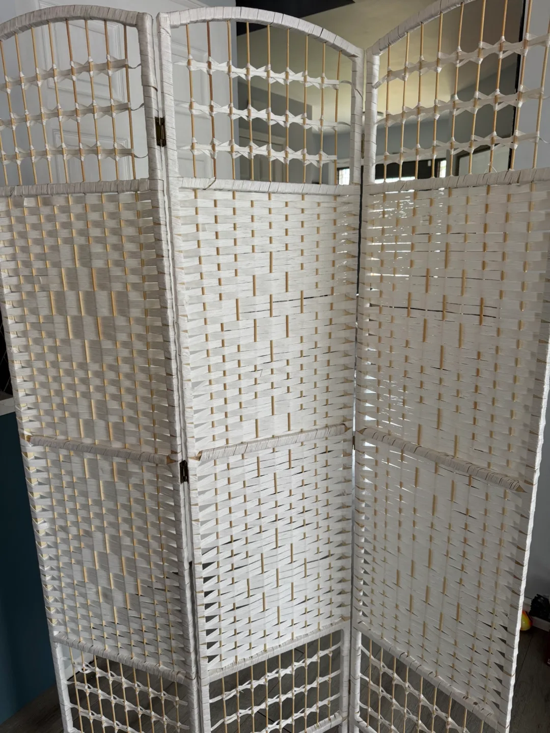 3 PANEL FOLDING ROOM DIVIDER PRIVACY SCREEN- WHITE thumbnail