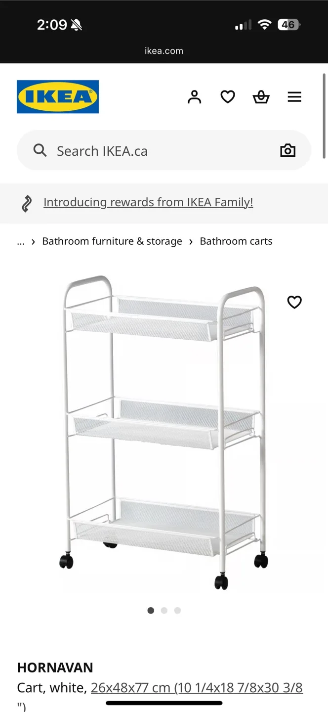 IKEA Hornavan Cart - White - Bathroom Cart thumbnail