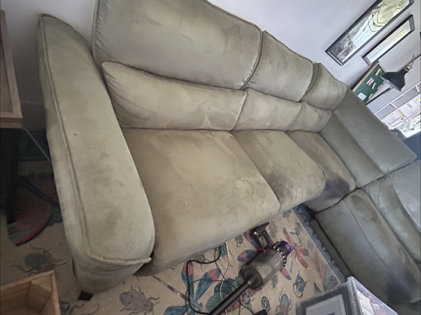FREE TO COLLECT - Electric Recliner Sectional - Olive Green Velv - photo 2