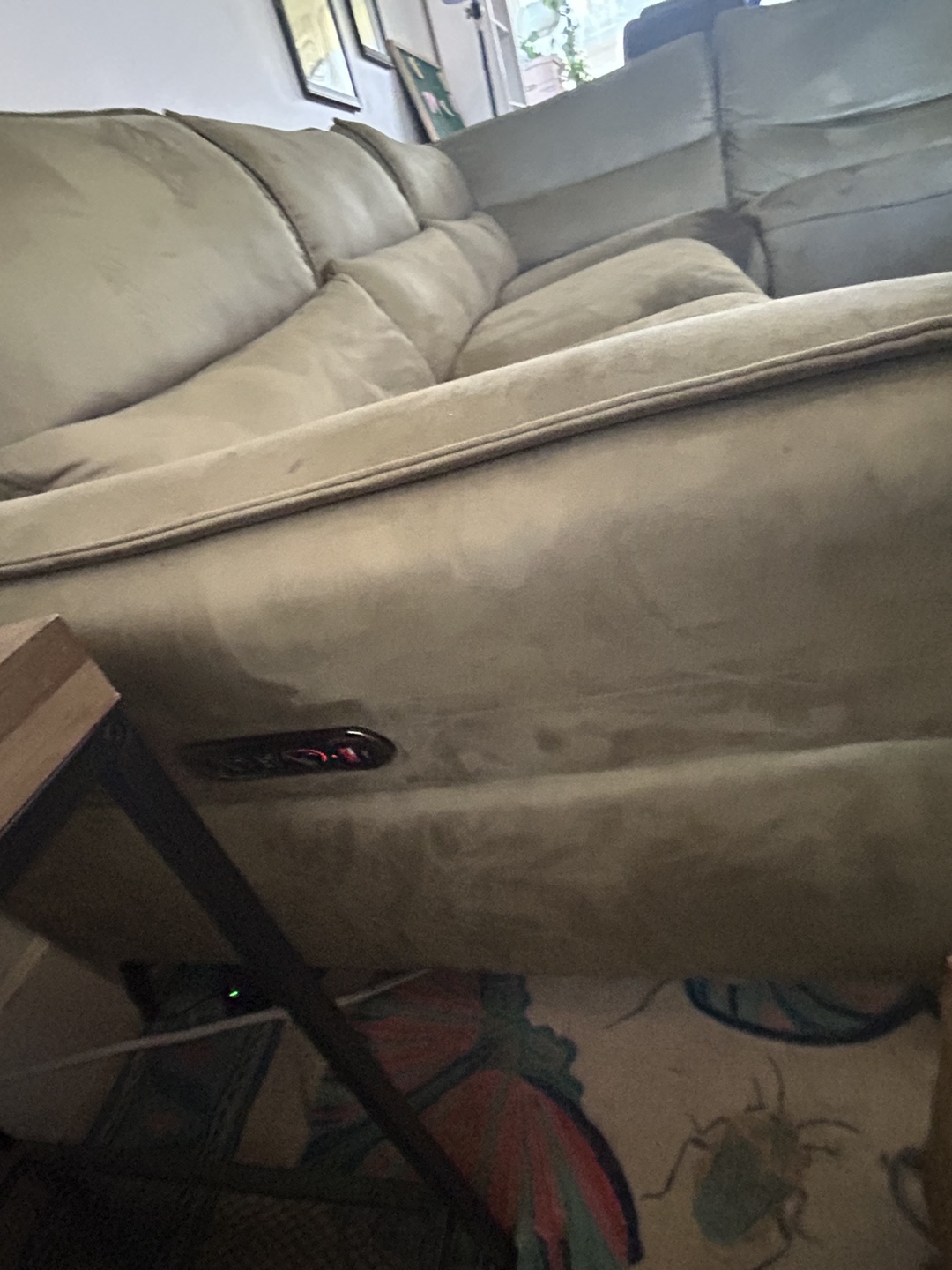 FREE TO COLLECT - Electric Recliner Sectional - Olive Green Velv - photo 3