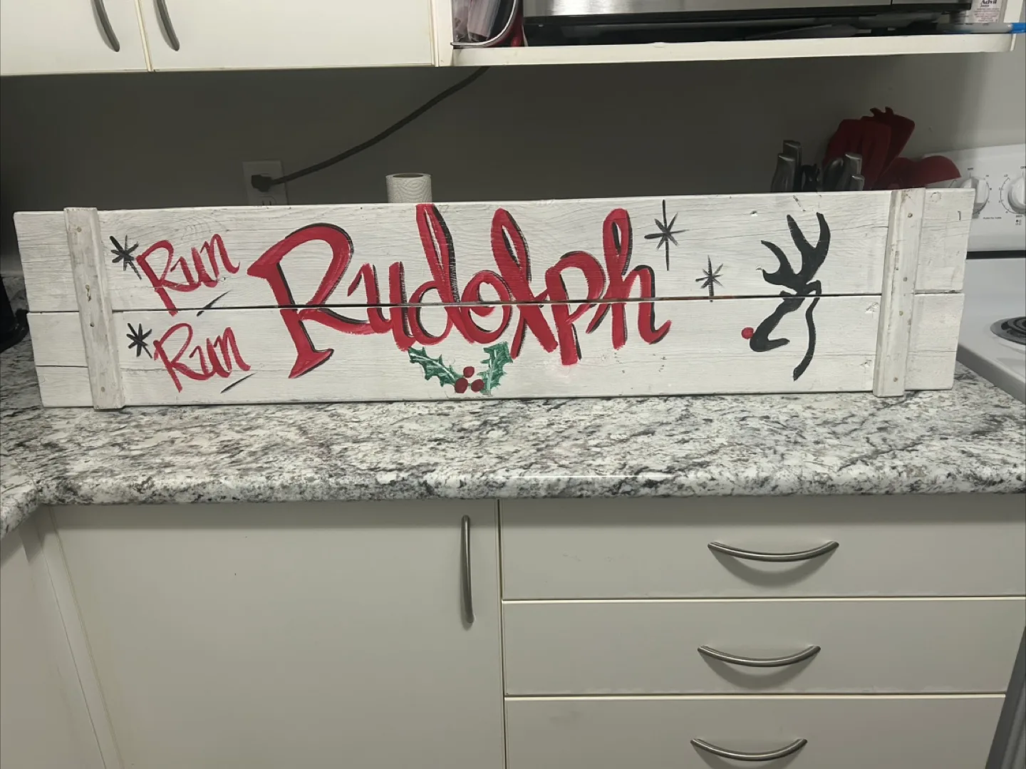 Rustic 'Run Run Rudolph' Christmas Sign thumbnail