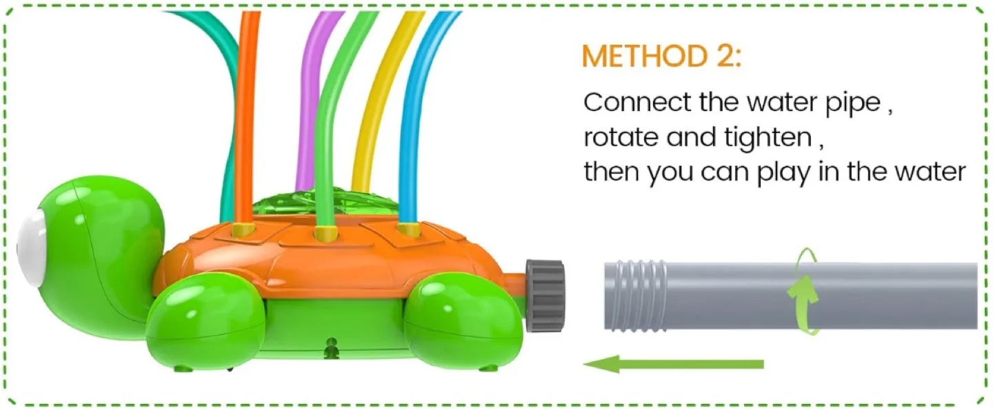 🧡 Brand New Kiztoys Turtle Water Sprinkler for Kids image indicator(4)