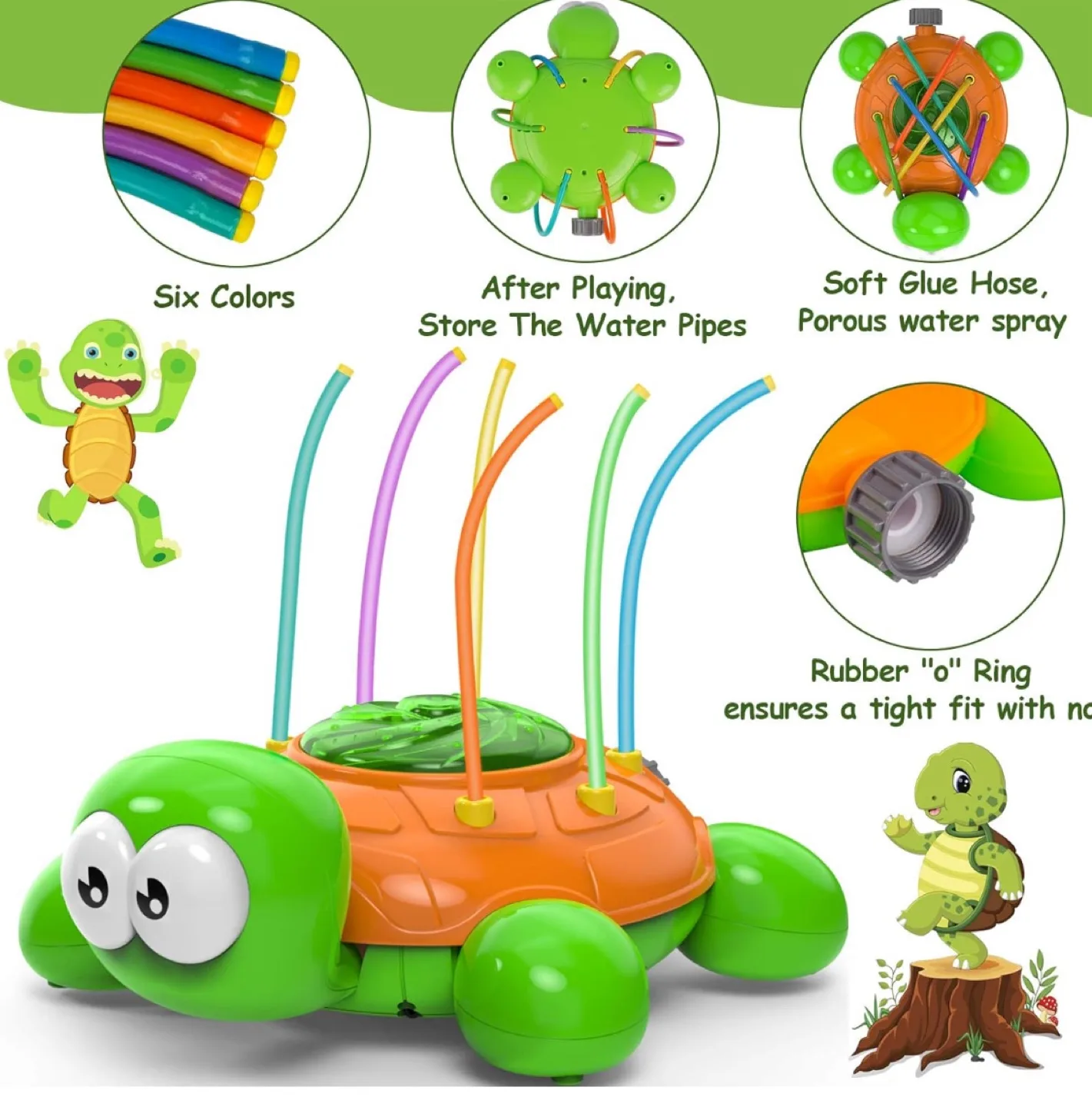 🧡 Brand New Kiztoys Turtle Water Sprinkler for Kids image indicator(3)