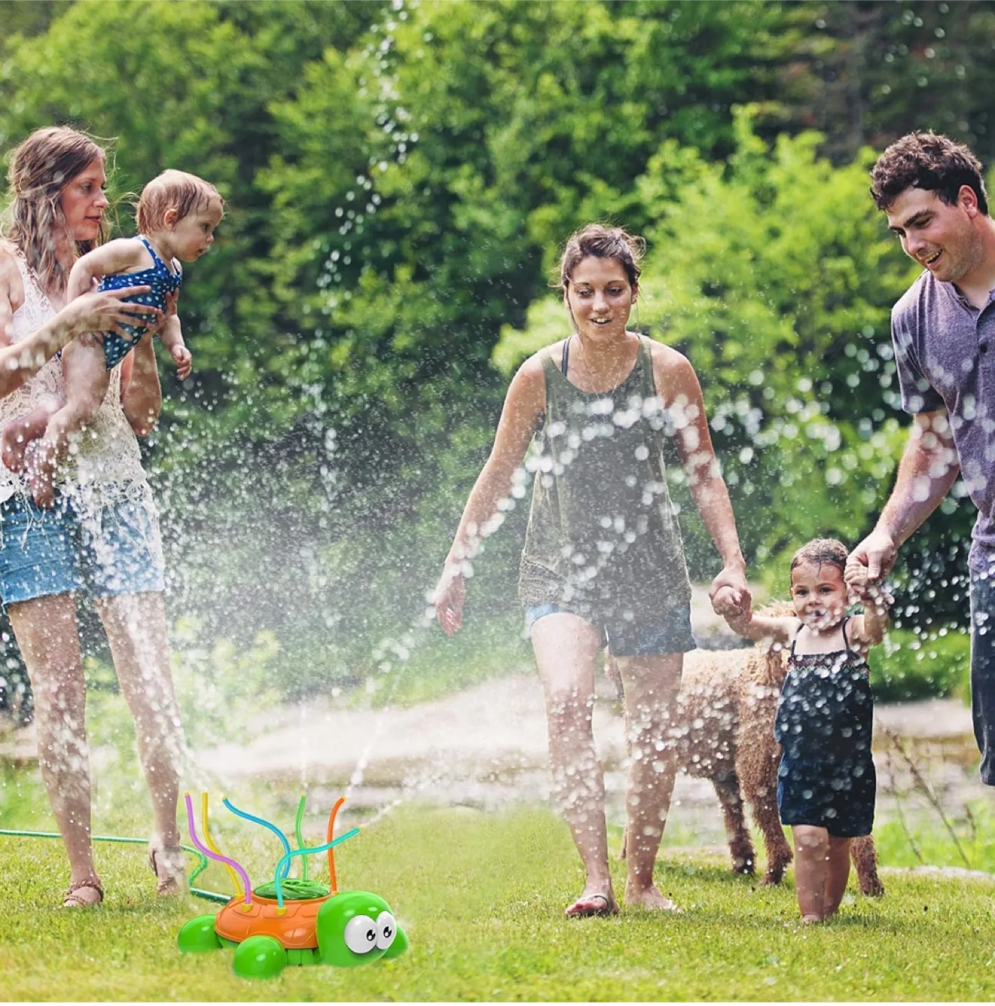 🧡 Brand New Kiztoys Turtle Water Sprinkler for Kids image indicator(7)