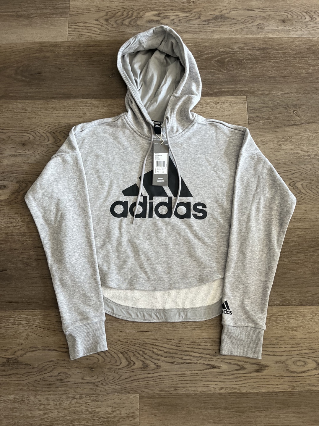 Adidas W Cropped Hoodie Grey XS - photo 3