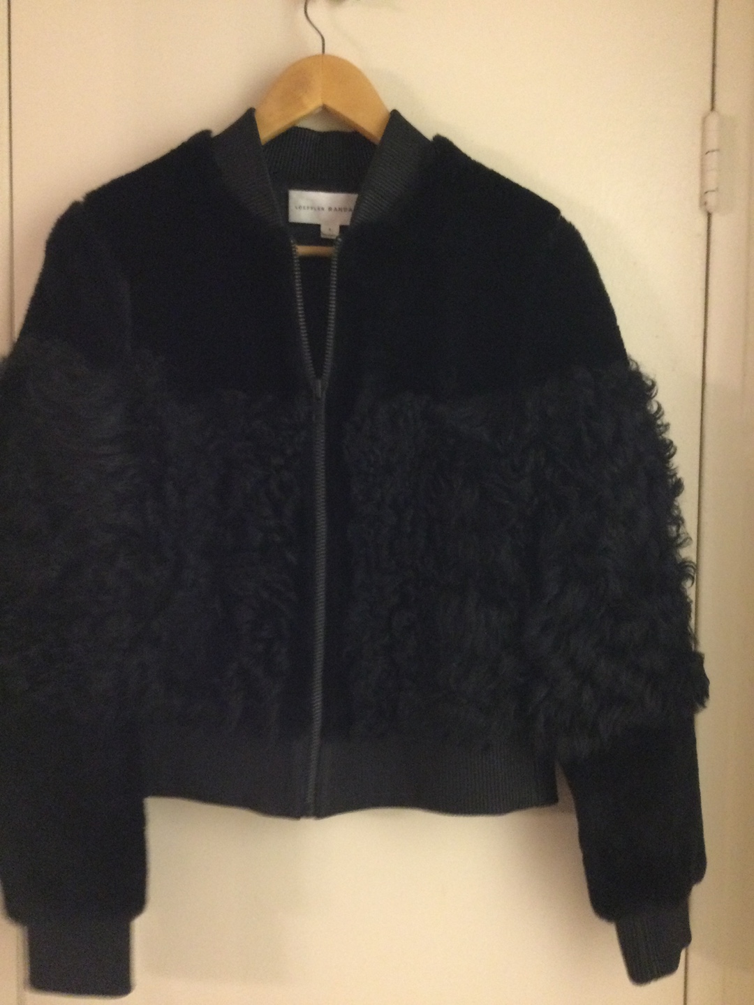 Loeffler Randall Black Bomber Jacket - Size S - photo 3
