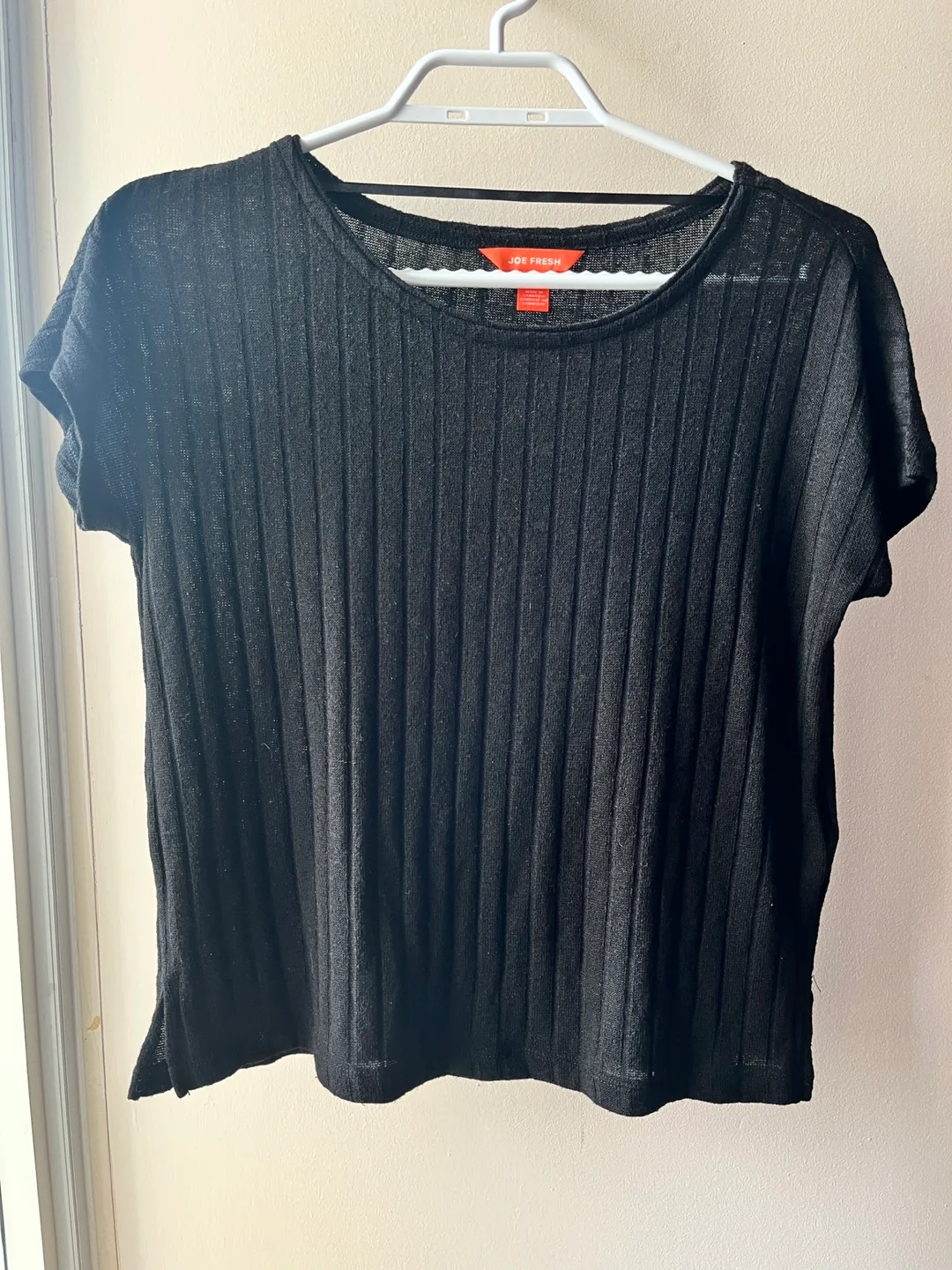 Joe Fresh XS-S Black Ribbed Top thumbnail