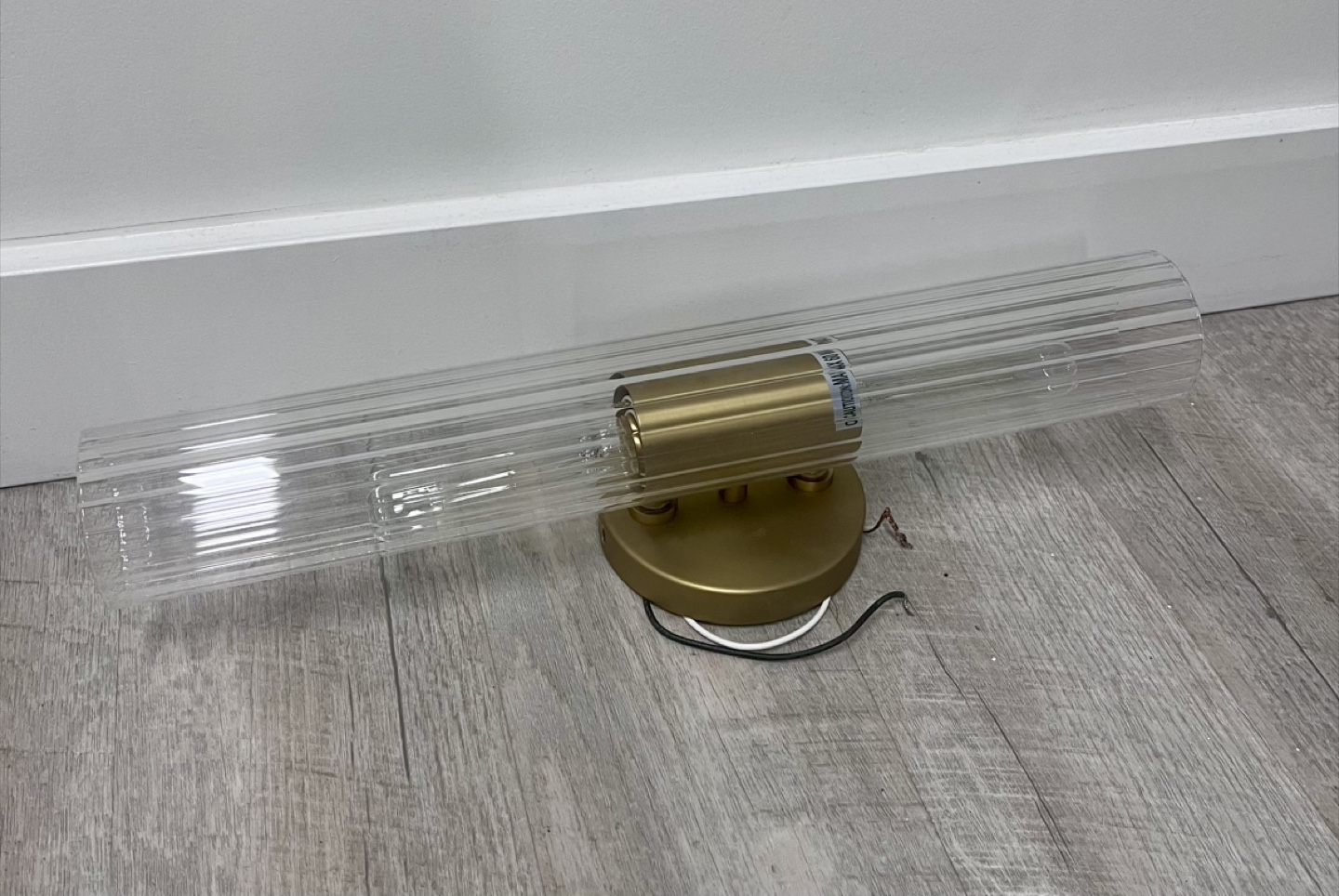 1 Ribbed Glass Wall Sconce for sale - photo 2