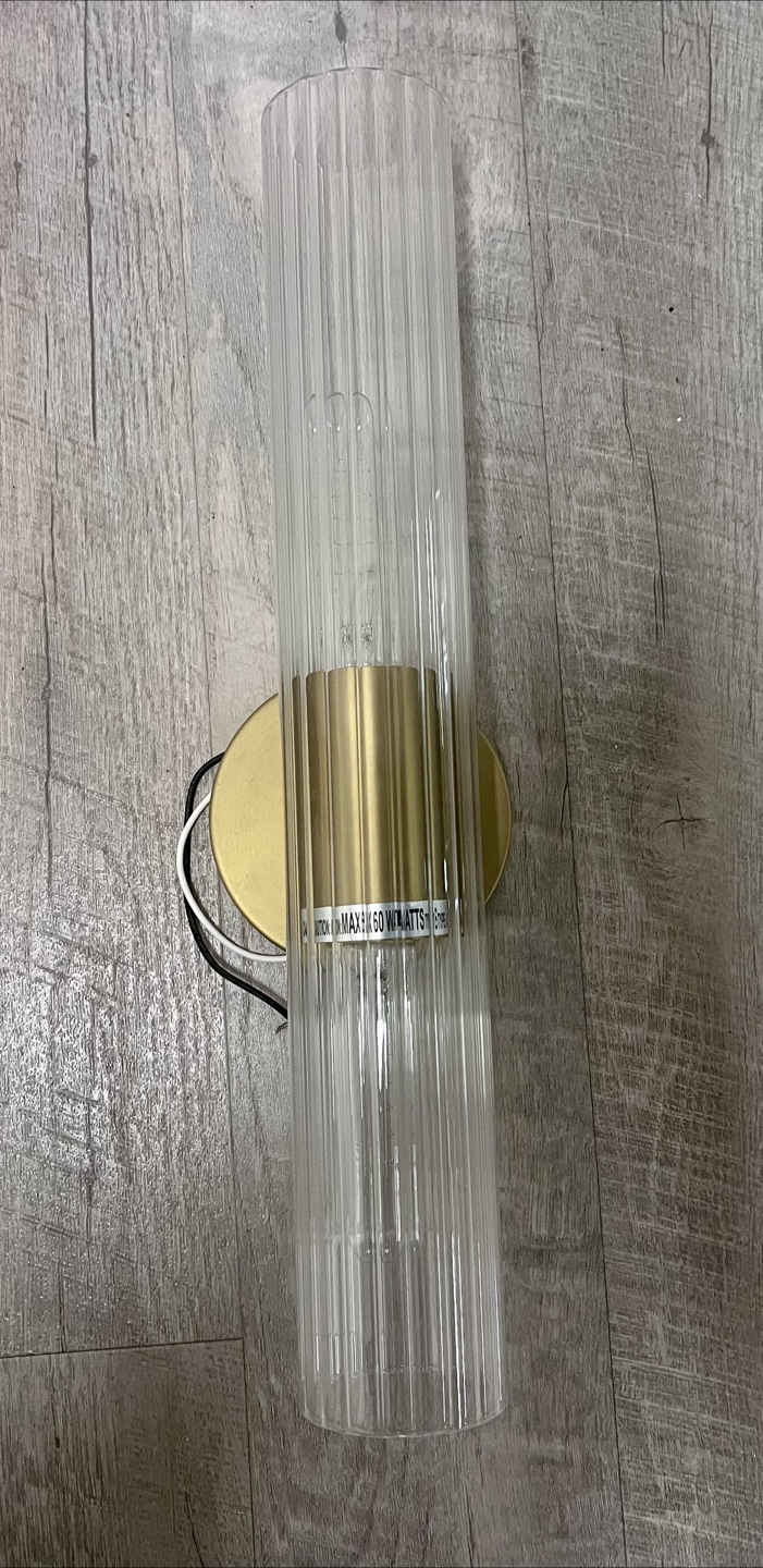 1 Ribbed Glass Wall Sconce for sale