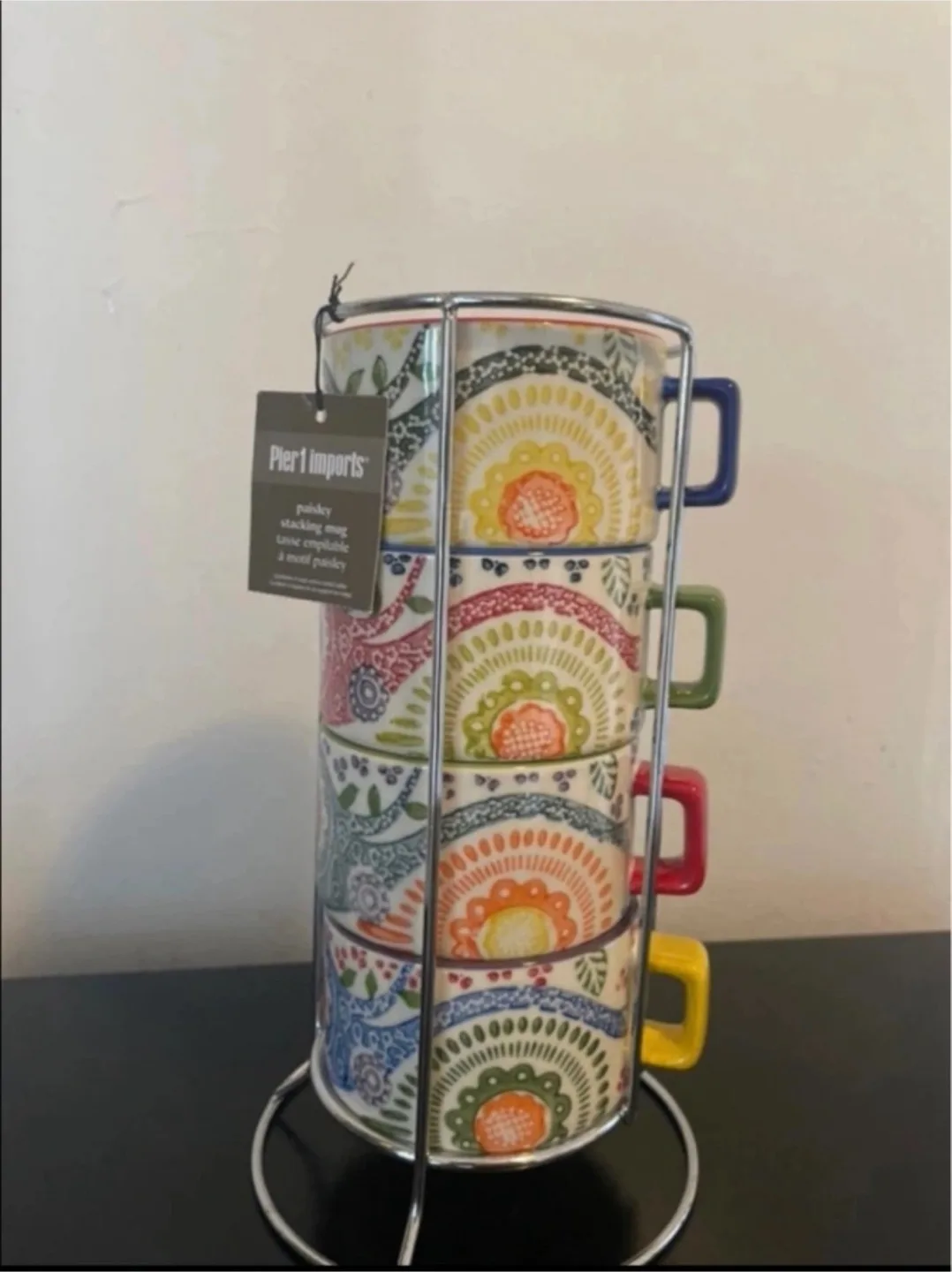 Pier 1 Imports Paisley Stacking Mug Set thumbnail
