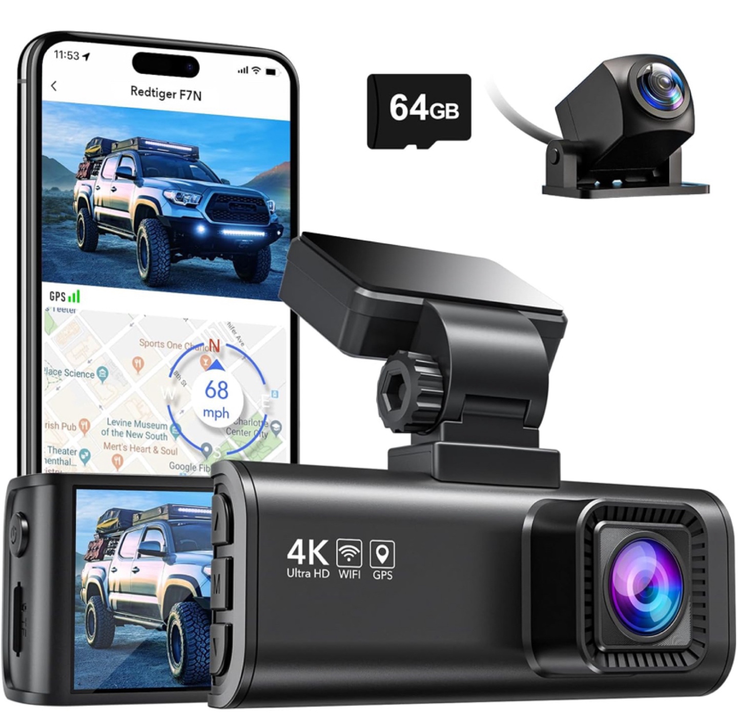 Redtiger F7N 4K Dual Dash Cam - Like New!