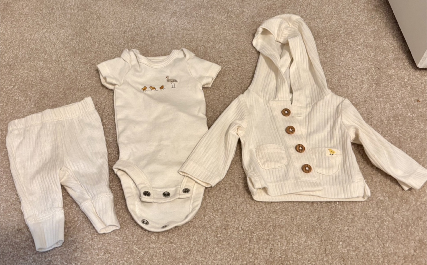 Baby Outfit Set - Bodysuit, Pants, and Cardigan