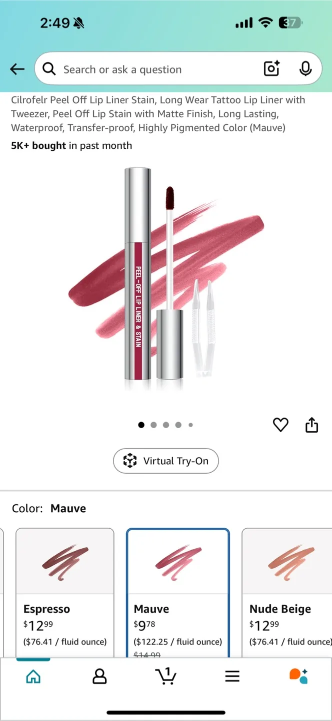 Cilrofelr Peel Off Lip Liner & Stain - Mauve 🧡 thumbnail