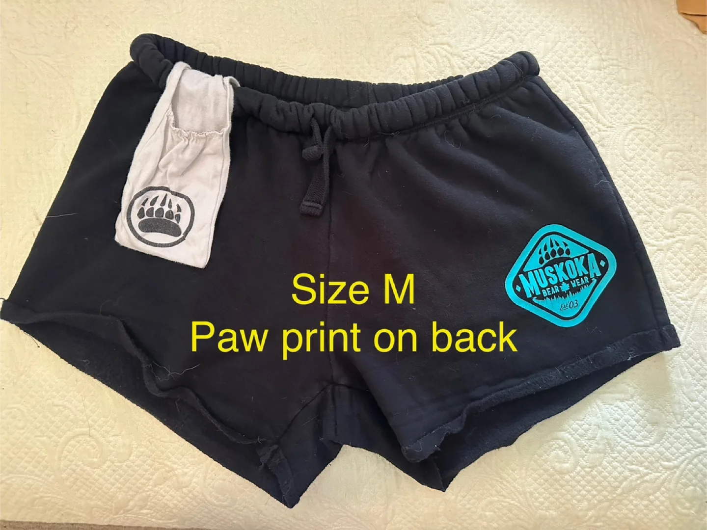 🧡Muskoka Bear Wear Black Shorts - Size M🧡 thumbnail