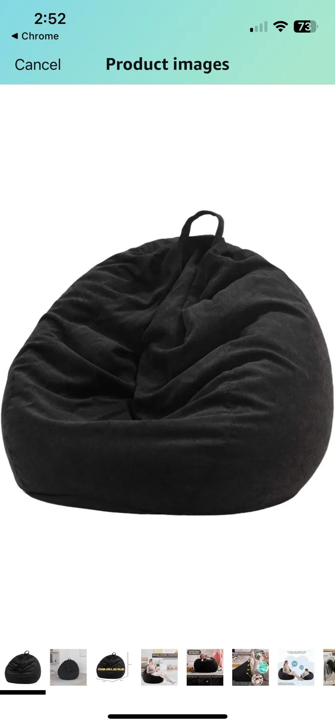 Bean Bag - Black (with inserts) thumbnail