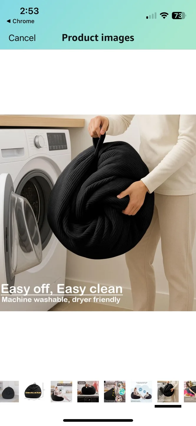 Bean Bag - Black (with inserts) image indicator(3)