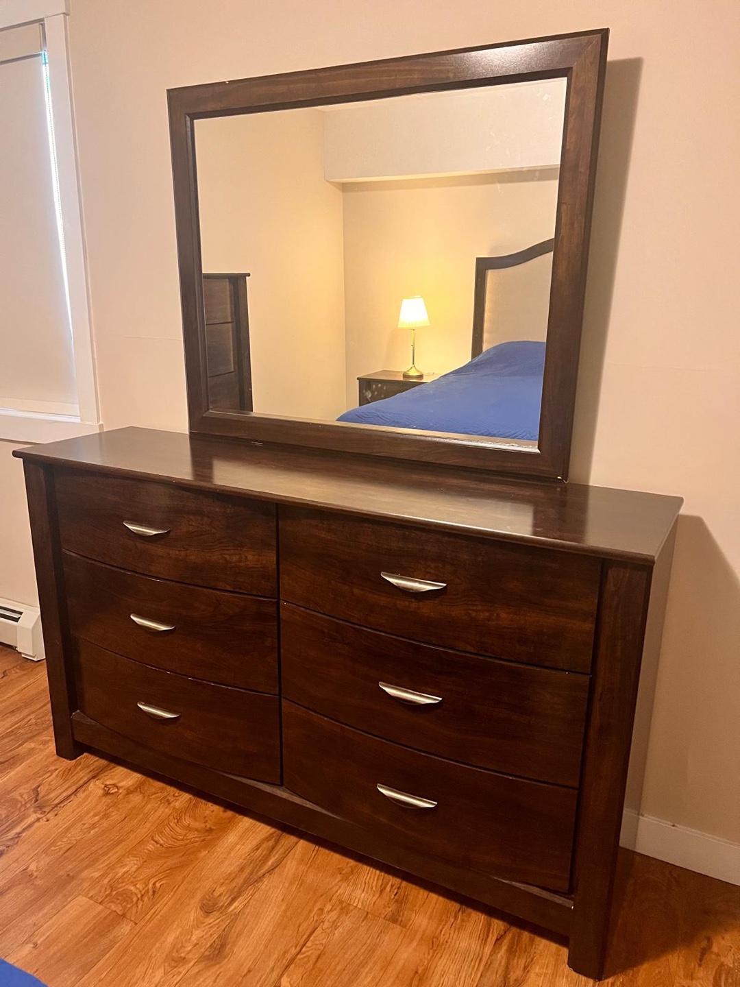 Dresser with mirror (Medium Brown)- MUST go asap