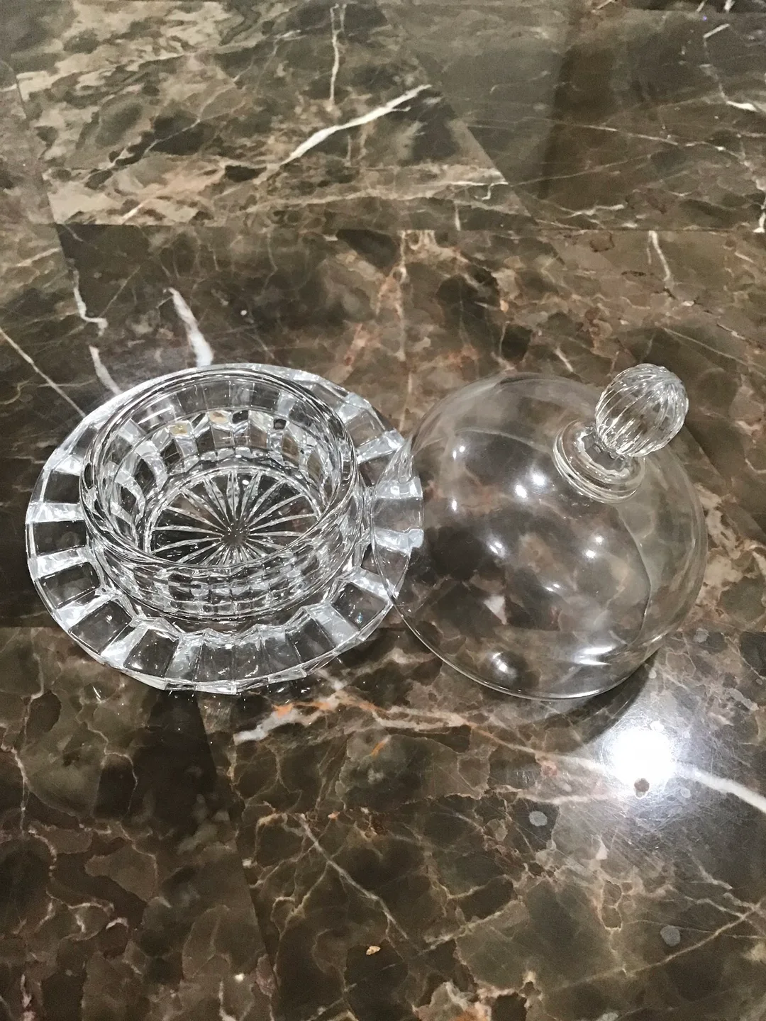 Crystal Glass Butter Dish with Lid thumbnail